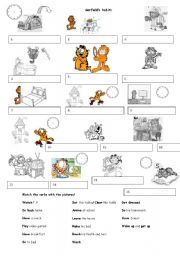 English Worksheet: Garfields daily routine