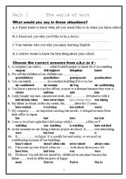 English Worksheet: tests