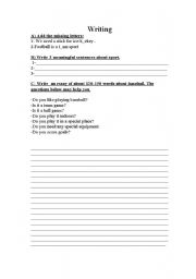 English Worksheet: Writing