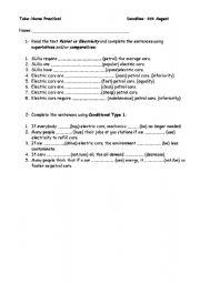 English worksheet: Practical: Comparatives and First Conditional