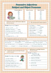 Possessive Adjectives, Subject and Object Pronouns 