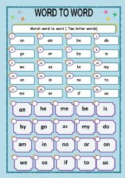 English Worksheet:  WORD TO WORD