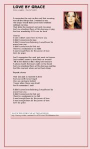 English worksheet: SONG: LOVE BY GRACE - LARA FABIAN