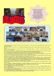 English Worksheet: sightseeing LOS ANGELES text-based activity (fully editable, +answer key)