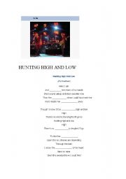 English worksheet: HUNTING HIGH AND LOW