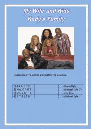 English worksheet: My Wife and Kids