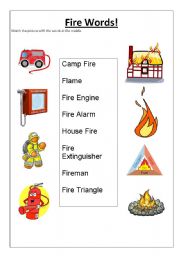 English Worksheet: Fire Words