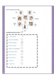 English worksheet: Adam and his family