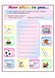 English Worksheet: How often do you...