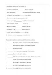 English worksheet: infinitve & gerund exercise