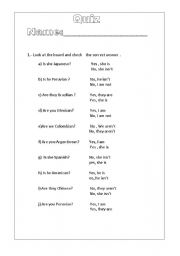 English worksheet: Nationalities