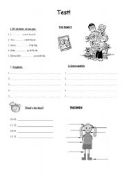 English Worksheet: have/has got + the family + the time + the body