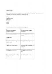 English worksheet: Modal Verbs - Double Meanings