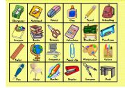 Bingo (school objects) Fully editable