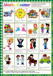 English Worksheet: ADVERBS OF MANNER + KEY