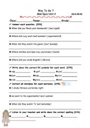 English worksheet: Past tense