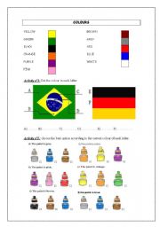 English worksheet: colours activites