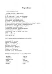 English worksheet: Prepositions