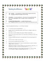 English Worksheet: used to