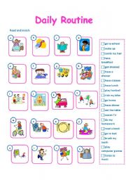 English Worksheet: Daily routine