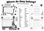 English Worksheet: WORD CATEGORIES 2