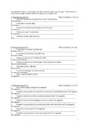 English Worksheet: FCE transformations by structure (reported speech etc.)