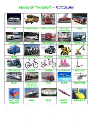 English Worksheet: Means of transport