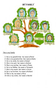 English Worksheet: My Family