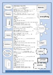 English Worksheet: SONG: Ashlee Simpson - Pieces Of Me 