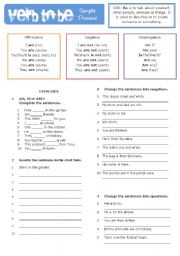 English Worksheet: TO BE