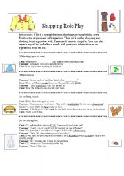 English Worksheet: Shopping Role Play