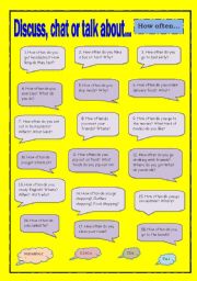 English Worksheet: Discuss, chat or talk about - How often