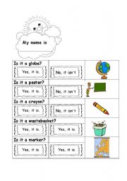 English worksheet: Classroom Objects Worksheet