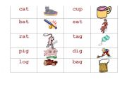 English worksheet: Short Vowel Matching Picture and Word Cards