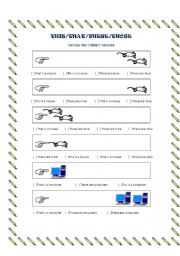 English Worksheet: These, that, this, those