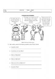 English Worksheet: INTRODUCING YOURSELF