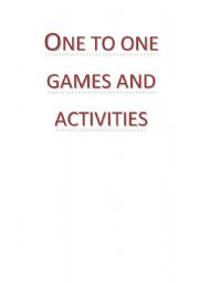 English Worksheet: games and activities for one to one lessons