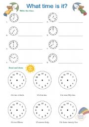 English Worksheet: What time is it?