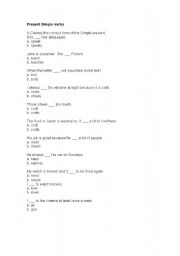 English Worksheet: simple present -quiz