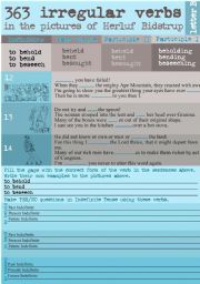 English Worksheet: 363 Irregular verbs in the pictures of Herluf Bidstrup