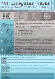 English Worksheet: 363 Irregular verbs in the pictures of Herluf Bidstrup