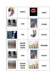 English worksheet: Creature vocab dominoes