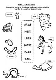 English Worksheet: PARTS OF THE BODY - WHATS MISSING?