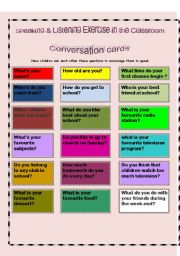 Listening and  Speaking Worksheet