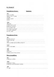 English Worksheet: In, On, or At