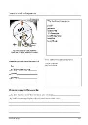 English worksheet: Vocabulary Learning Aid: Insurance