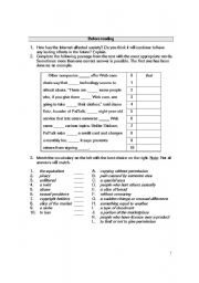 English worksheet: Advanced Reading Assignment