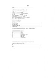 English worksheet: Test - Beginner