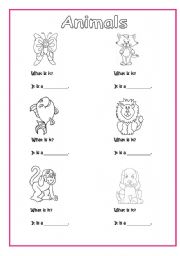 English worksheet: aNIMALS