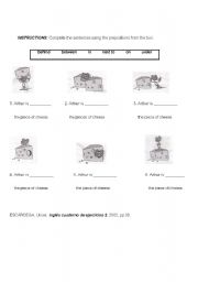 English worksheet: Prepositions of place